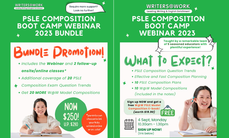 Why You Need to Go for the WR!TERS@WORK PSLE Composition Boot Camp 2023!